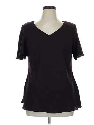 Pre-owned Sl Fashions Short Sleeve Blouse In Burgundy