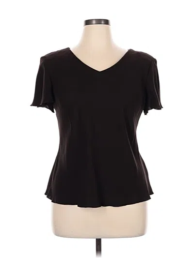 Pre-owned Sl Fashions Short Sleeve Top Black Sweetheart Neckline Tops
