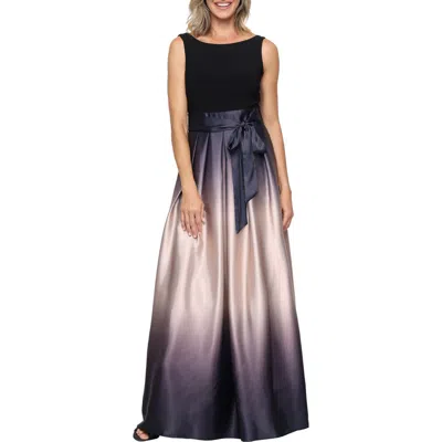 Sl Fashions Slny Ombre Satin Gown In Blk/cha
