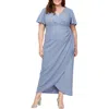 Sl Fashions Sparkle Crystal Embellished Faux Wrap Gown In Periwinkle