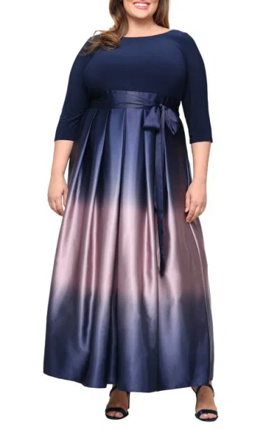 Sl Fashions Plus Size Ombre Ballgown In Multi