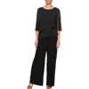 Sl Fashions Tiered Capelet Jumpsuit In Black