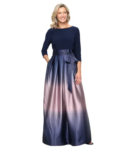 Sl Fashions Women's 3/4-sleeve Ombre Gown In Blue