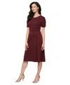 Sl Fashions Women's Crew Neck Sweater Midi Dress In Burgundy