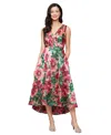 Sl Fashions Women's High-low Jacquard Fit & Flare Dress In Multi