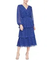 Sl Fashions Women's Long-sleeve Tiered-ruffle Dress In Iris
