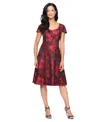 Sl Fashions Women's Midi Printed Scoop Neck A-line Dress In Multi