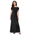 Sl Fashions Women's Off-the-shoulder Long Knit Dress In Black