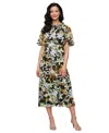 Sl Fashions Flutter Sleeve A-line Midi Dress