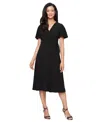 Sl Fashions Flutter Sleeve Midi Dress In Multi