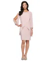Sl Fashions Women's Tulip-overlay Sheath Dress In Faded Rose