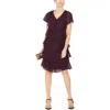 Sl Fashions Georgette Ruffle Tiered Dress In Red
