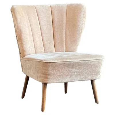 Pre-owned Slagelse Mobelvaerk Mid Century 1950's Danish Channel Back Slipper Cocktail Chair In Sand