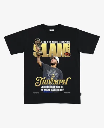 Slam Men's And Women's Jalen Brunson Black New York Knicks 2026 Nba Finals Champions Cover T-shirt In Blue