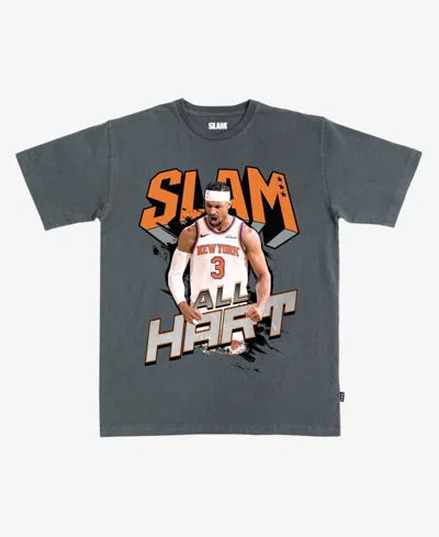 Slam Men's And Women's Josh Hart Charcoal New York Knicks T-shirt In Gray