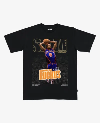 Slam Men's And Women's Latrell Sprewell Black New York Knicks Hardwood Classics Cover T-shirt