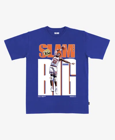 Slam Men's And Women's Patrick Ewing Blue New York Knicks Cover T-shirt