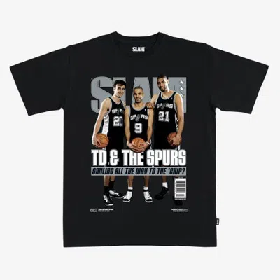 Slam Unisex  Tim Duncan, Manu Ginobili & Tony Parker Black San Antonio Spurs Hardwood Classics Cover