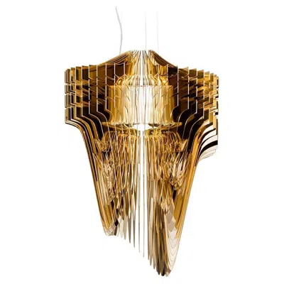 Pre-owned Slamp Aria Extra Large Pendant Light In Gold By Zaha Hadid