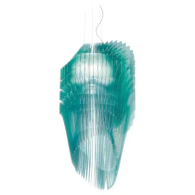Pre-owned Slamp Avia Medium Pendant Light In Turquoise By Zaha Hadid In Blue