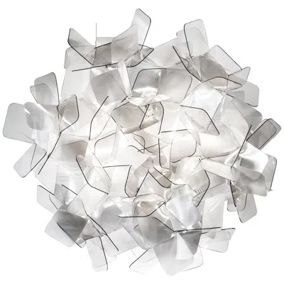 Pre-owned Slamp Clizia Medium Flush Light In Fumé By Adriano Rachele In Transparent
