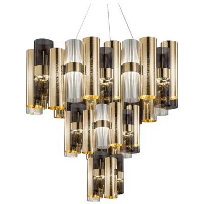 Pre-owned Slamp La Lollo Extra Large Pendant Light In Gold By Lorenza Bozzoli
