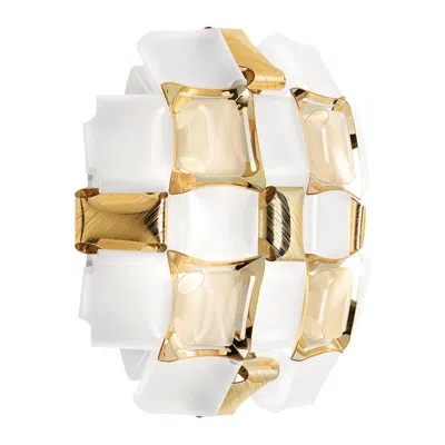 Pre-owned Slamp Mida Applique White/gold By Adriano Rachele In Sand