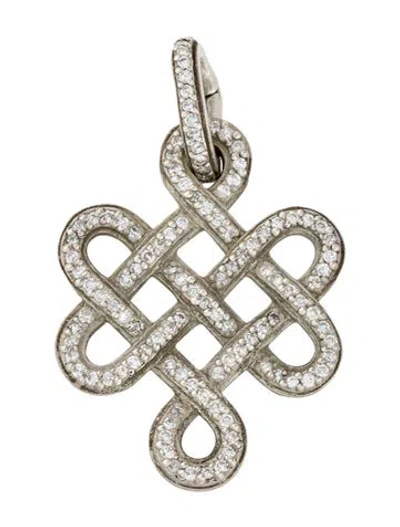 Pre-owned Slane 1.18ctw Diamond Eternity Knot Pendant In Multi