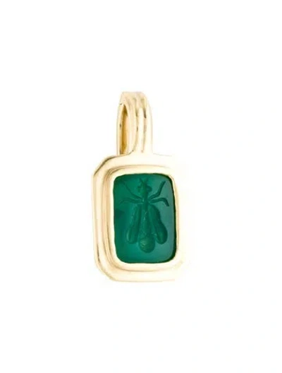Pre-owned Slane 18k Dyed Chalcedony Intaglio Pendant In Multi