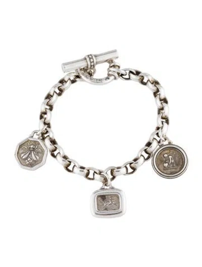 Pre-owned Slane Bee, Rhea & Eros Charm Bracelet, 7" In Multi