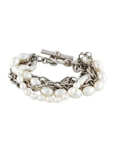 Pre-owned Slane Cultured Pearl Multistrand Bracelet, 6.25"