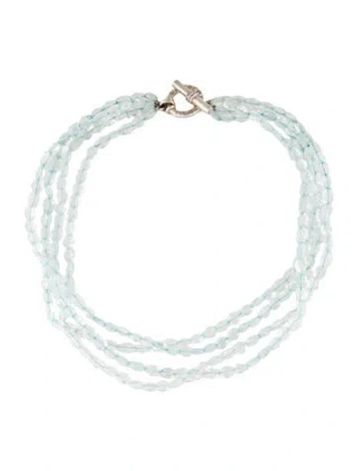 Pre-owned Slane Diamond & Quartz Multistrand Necklace, 18"