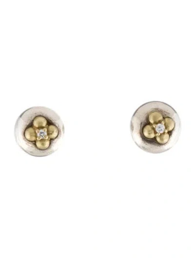 Pre-owned Slane Diamond Flower Stud Earrings In Multi