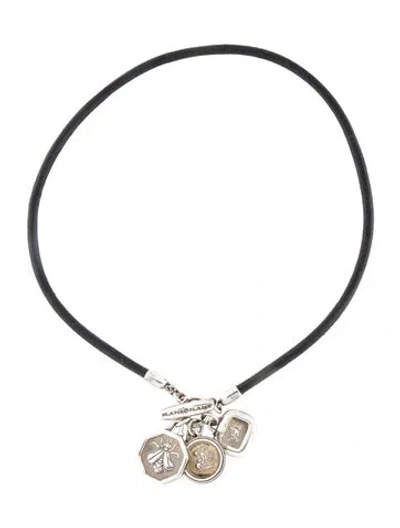 Pre-owned Slane Multicharm Cord Collar Necklace, 17.75"