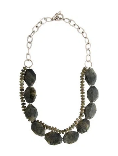 Pre-owned Slane Sagenitic Quartz & Labradorite Multistrand Necklace, 1.5"