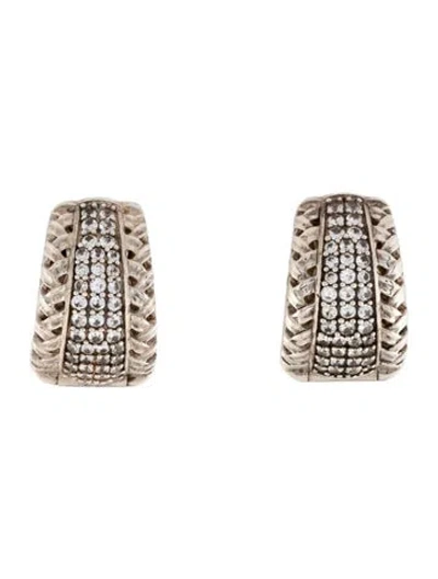 Pre-owned Slane Sapphire Cabaret Wide Huggie Earrings In Multi