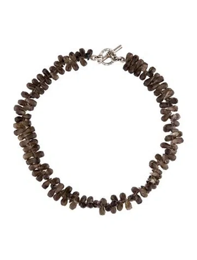 Pre-owned Slane Smoky Quartz Collar Necklace, 16.5" In Multi