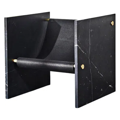 Pre-owned Slash Objects Black Marble, Brass, And Recycled Rubber Chair By