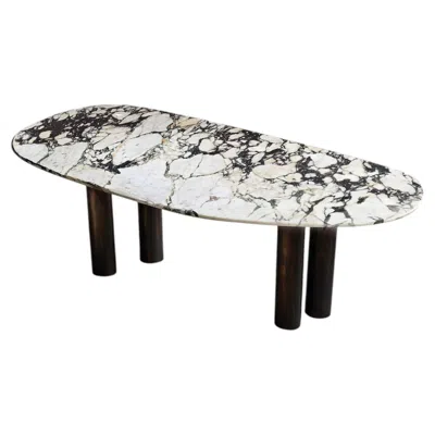 Pre-owned Slash Objects Calacatta Viola And Blackened Brass Oni Desk By  In Gray