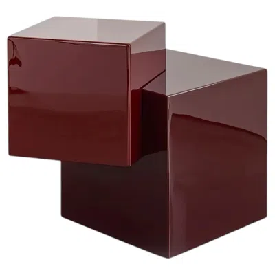 Pre-owned Slash Objects Coexist Askew - Asymmetrical French Lacquer Side Table In Brown