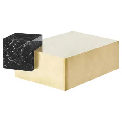 Pre-owned Slash Objects Coexist Askew - Sculptural Nero Brushed Brass Coffee Table In Sand