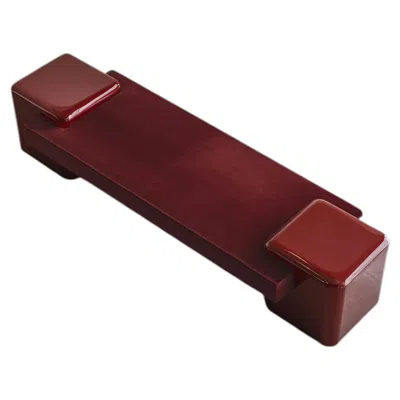 Pre-owned Slash Objects Coexist Bench Redux In Rouge Lacquer With Mohair By  In Brown
