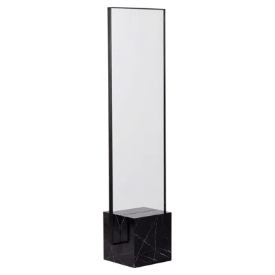 Pre-owned Slash Objects Coexist - Contemporary Nero Blackened Steel Frame Mirror In Gray