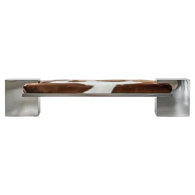 Pre-owned Slash Objects Coexist - Contemporary Stainless Steel Bench, Sculptural Modern Seating In Gray
