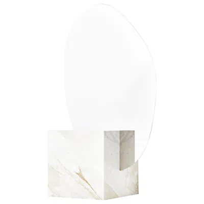 Pre-owned Slash Objects Lela White, Calacatta Marble, Sculptural Modern Mirror
