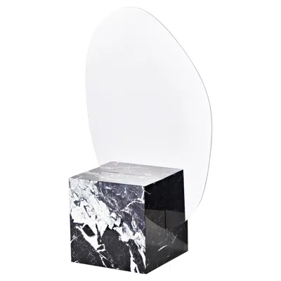 Pre-owned Slash Objects Lella Grand Antique Marble, Sculptural Modern Table Mirror In Gray