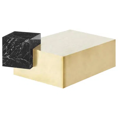 Pre-owned Slash Objects Marble And Brass Coexist Askew Coffee Table By  In Sand