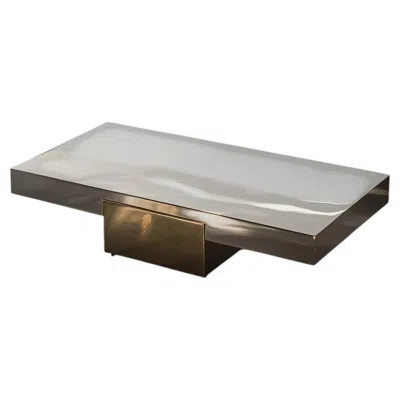 Pre-owned Slash Objects Polished Stainless Steel & Brass Coffee Table 01 By  In Gray