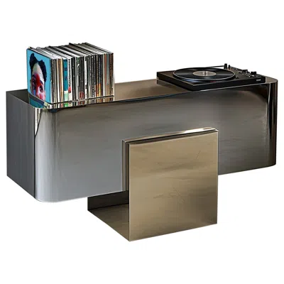 Pre-owned Slash Objects Xs Deck - Home Music Console In Polished Stainless Steel And Brass In Gray