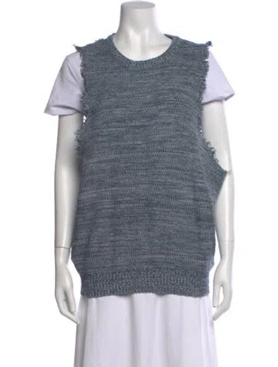Pre-owned Slate & Stone Crew Neck Sleeveless Top In Blue